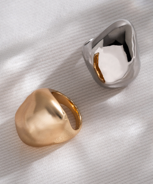anel de prata e de ouro